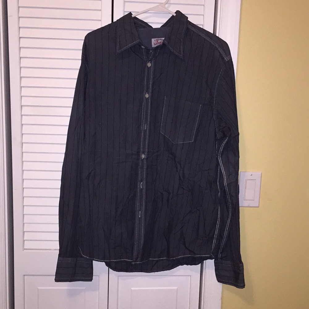 Men’s button down - grey with thin stripes